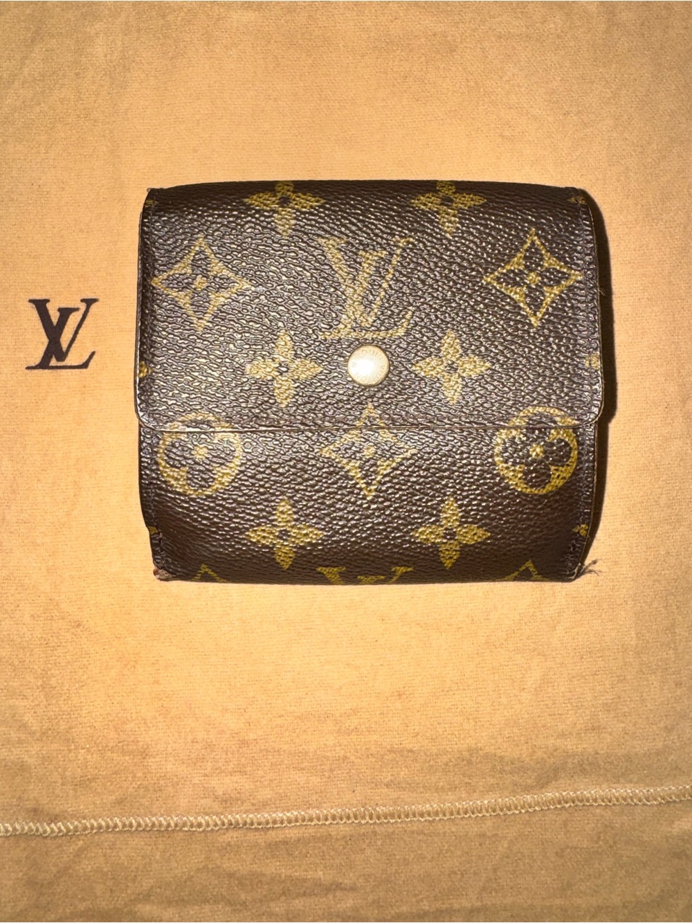 Authentic Louis Vuitton Monogram Compact Brown Leather Wallet